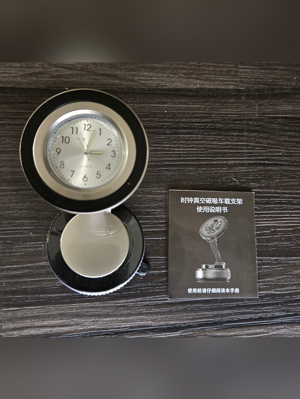 Back Pocket Adjustable Foldable Analog Table Clock with Rotating Stand – Modern